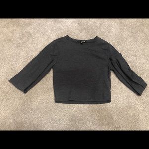 grey long sleeve crop top